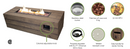 Propane Fire Pit Rectangular 55″ Wood Colour