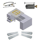 Square Original Crossfire by Warming Trends Brass Fire Pit Insert Kits - Match Light