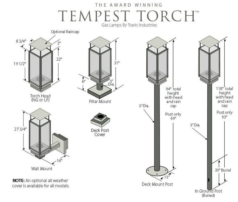 Tempest Torch Decorative Post Cover